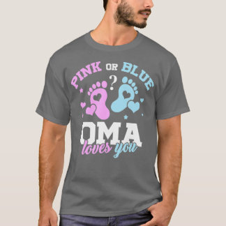 Rosa eller Blå OMA-Kärlek Du Babyar Gender Visa de T Shirt