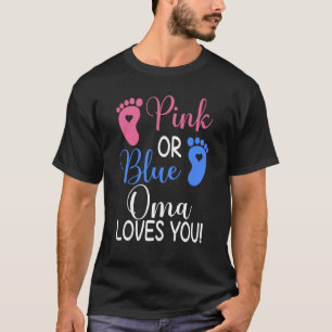 Rosa eller Blå OMA-Kärlek Du Gender Visa Party T Shirt