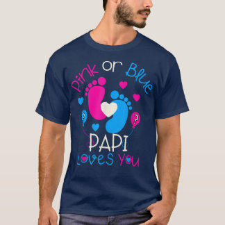 Rosa eller Blå papi Kärlek du Baby Gender Visa Pa T Shirt