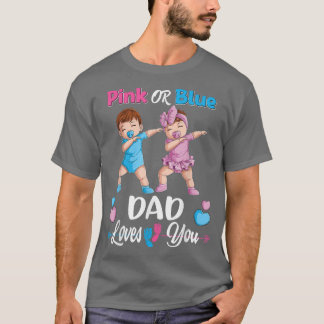 Rosa eller Blå Pappa Kärlek du Baby Gender Reveal  T Shirt