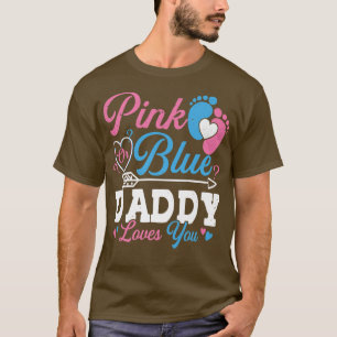 Rosa eller Blå pappa Kärlek Du Cute Gender Reveal T Shirt