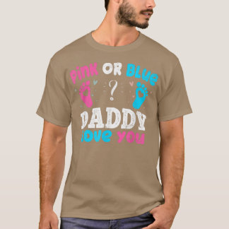 Rosa eller blå pappa Kärlek du förälder Baby Party T Shirt