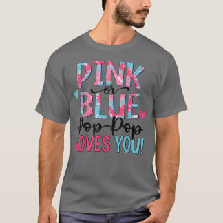Rosa eller blå popup-Kärlek du tie Dye Baby Gender T Shirt