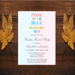 Rosa eller blå, vi Kärlek dig! Gender Reveal Inbjudningar
