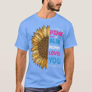 Rosa eller blått Baby Gender Reveal Sunfl T Shirt