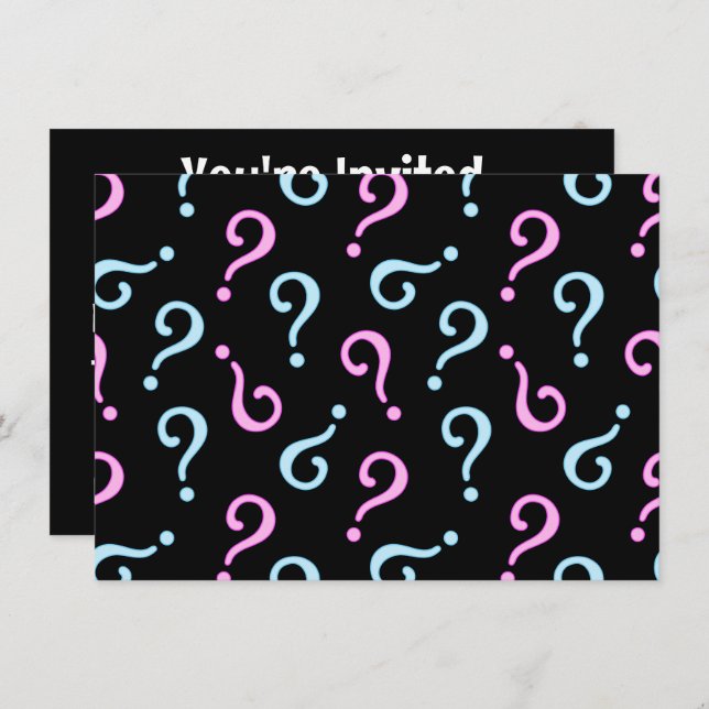 Rosa eller Blått Bebis Avslöjande Inbjudningar (Fram/baksida)