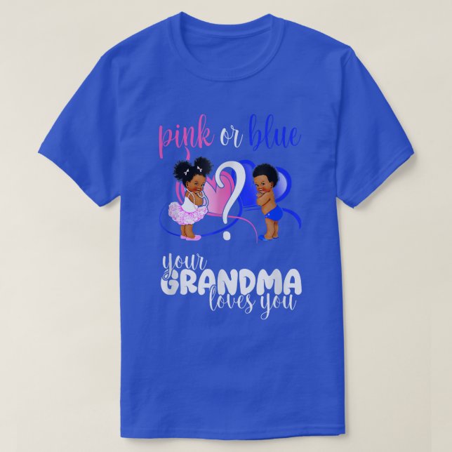 Rosa eller blått din mormor-Kärlek som du Gender v T Shirt (Design framsida)
