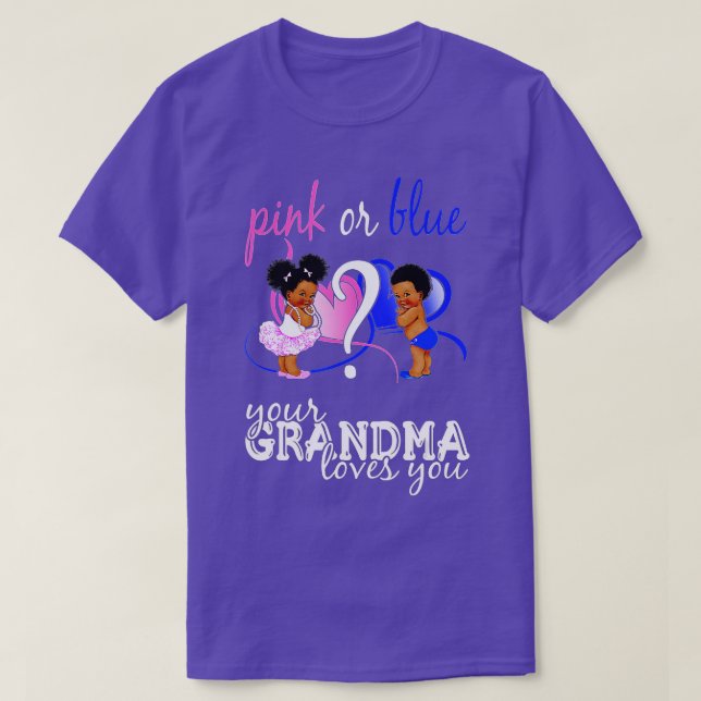 Rosa eller blått din mormor-Kärlek som du Gender v T Shirt (Design framsida)