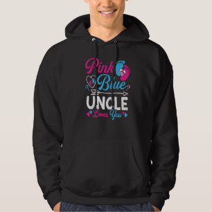 Rosa eller Blått farbror Kärlek Du Babyar Gender R Hoodie