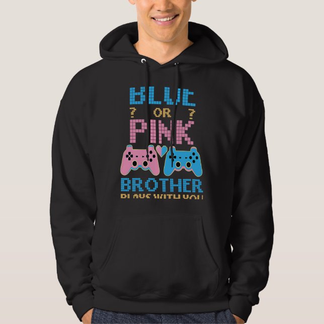 Rosa eller blått Gender Visa spelgamer-br Hoodie (Framsida)