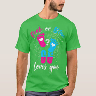 Rosa eller blått GG-Kärlek Du Gender Visa Baby Par T Shirt