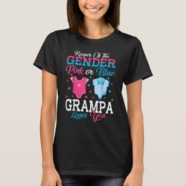 Rosa eller blått Grampa-innehavare av Genderna Gra T Shirt (Framsida)