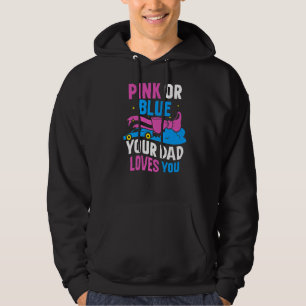 Rosa eller blått Kärleken Pappa du Gravid Gender R Hoodie
