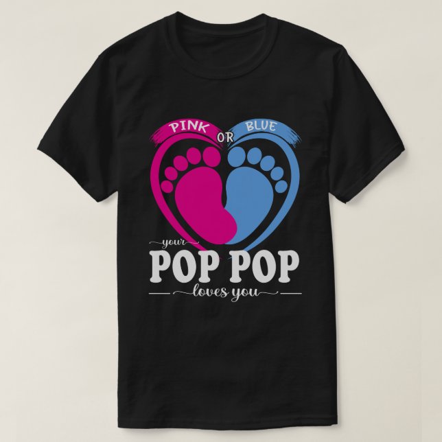 Rosa eller blått POP POP-Kärlek som du Gender visa T Shirt (Design framsida)