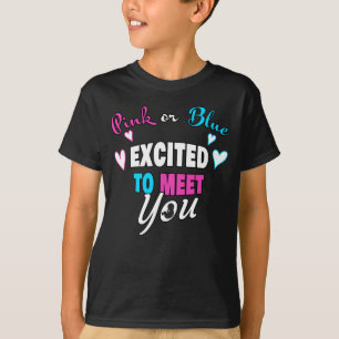 Rosa eller blått utom för Meet Baby Gender Revea T Shirt