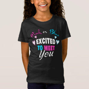 Rosa eller blått utom för Meet Baby Gender Revea T Shirt