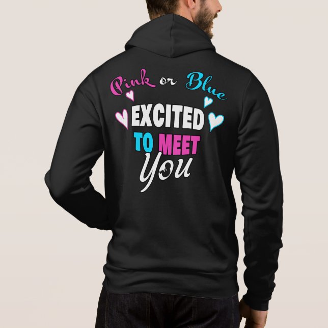 Rosa eller blått utom för Meet Baby Gender Reveal  T Shirt (Baksida)