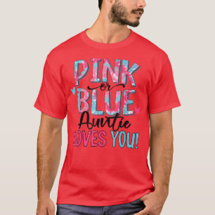 Rosa eller Blue Auntie Kärlek du tie Dye Baby Gend T Shirt