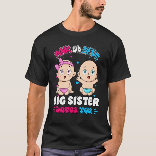 Rosa eller Blue Baby Big Brother Kärlek You Baby S T Shirt (Framsida)