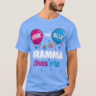 Rosa eller Blue Balloon Gramma Kärlek Du Gender Re T Shirt