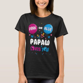 Rosa eller Blue Balloon Papaw Kärlek Du Gender Vis T Shirt