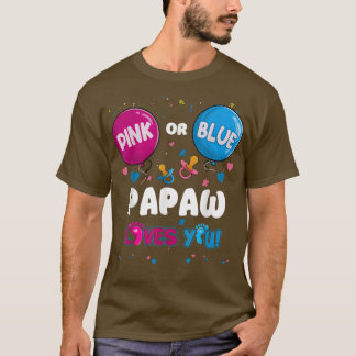 Rosa eller Blue Balloon Papaw Kärlek You Gender Re T Shirt