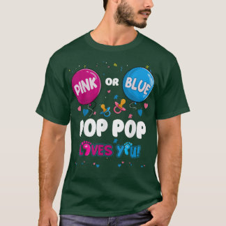 Rosa eller Blue Balloon Pop Kärlek som du Gender T Shirt