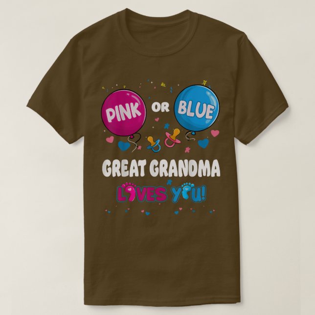 Rosa eller Blue Balloon Underbar Grandma Kärlek Yo T Shirt (Design framsida)