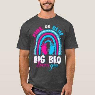 Rosa eller Blue Big Brother Kärlek Du Gender Revea T Shirt