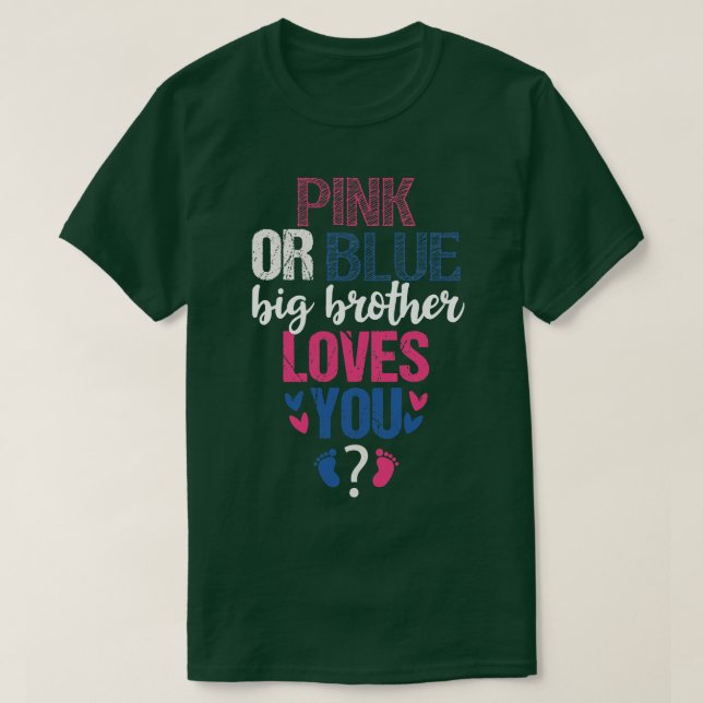 Rosa eller Blue Big Brother kärlek T Shirt (Design framsida)