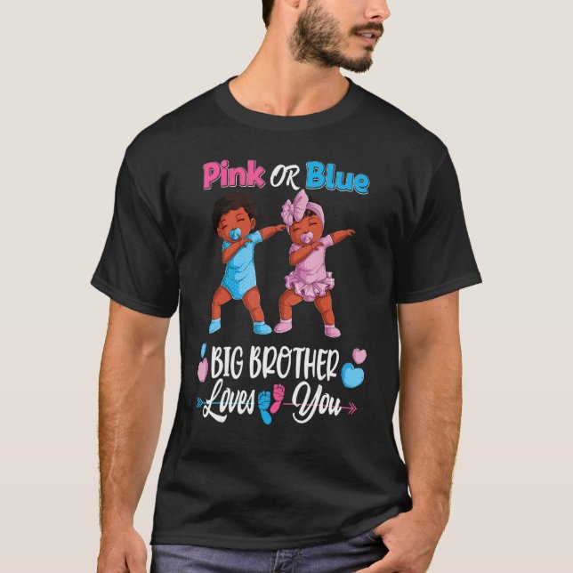 Rosa eller Blue Big Brothers Kärlek You Black Baby T Shirt (Framsida)