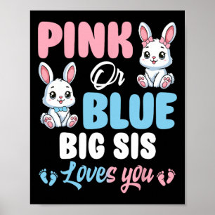 Rosa eller Blue Big Syrran Kärlek You Bunny Gender Poster