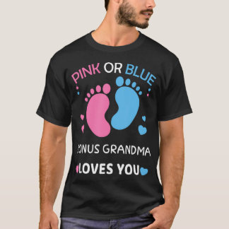 Rosa eller Blue Bonus Grandma Kärlek You Gender Vi T Shirt