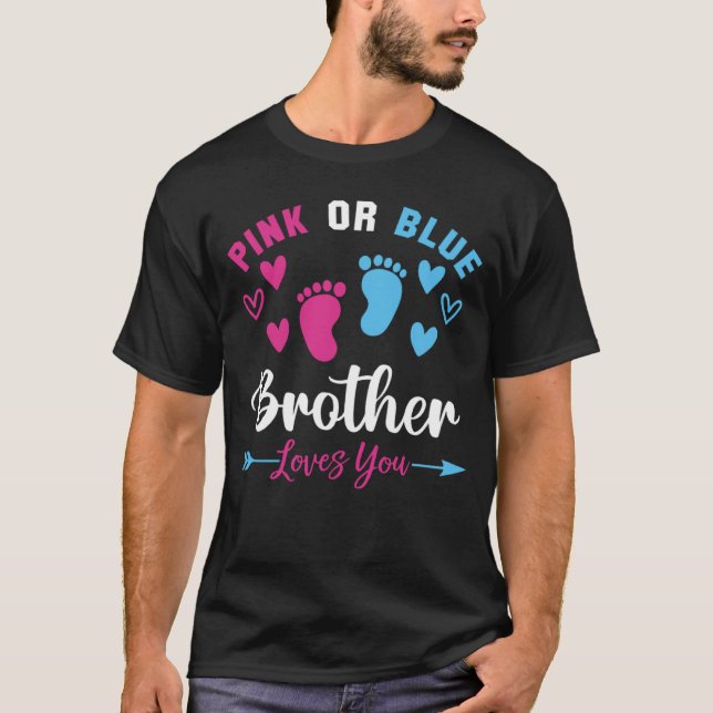 Rosa eller Blue Brother Kärlek din familj som matc T Shirt (Framsida)