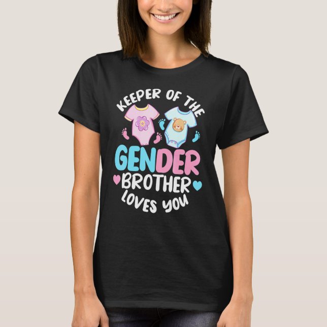 Rosa eller Blue Brother Kärlek Din Gender är T Shirt (Framsida)