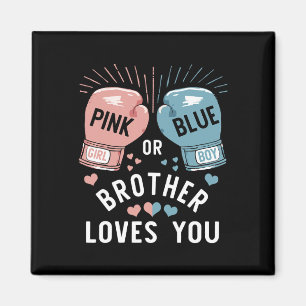 Rosa eller Blue Brother Kärlek du Boxing Gender Re Magnet
