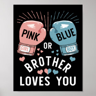 Rosa eller Blue Brother Kärlek du Boxing Gender Re Poster