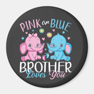 Rosa eller Blue Brother Kärlek du Elephant Baby Ci Magnet
