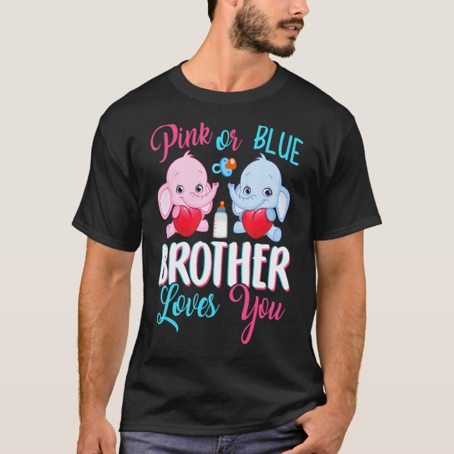 Rosa eller Blue Brother Kärlek du Elephants Baby G T Shirt (Framsida)