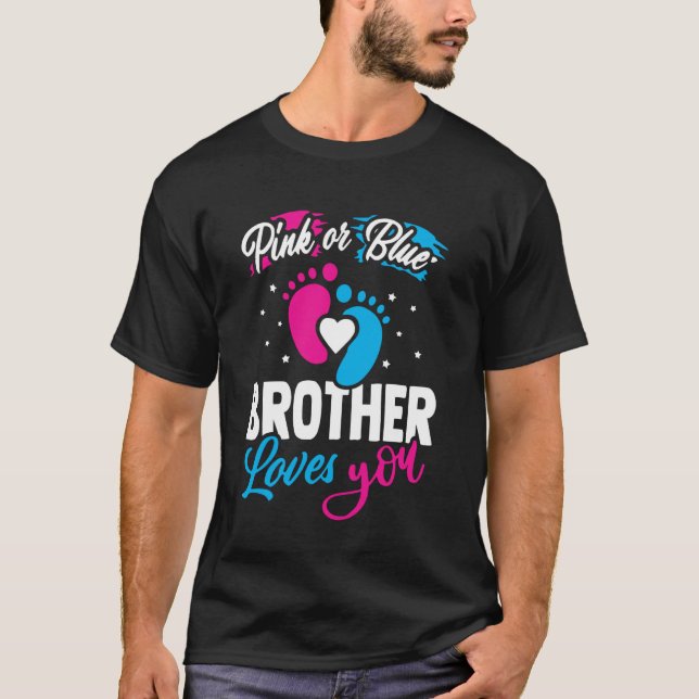 Rosa eller Blue Brother Kärlek You Baby Shower Gen T Shirt (Framsida)