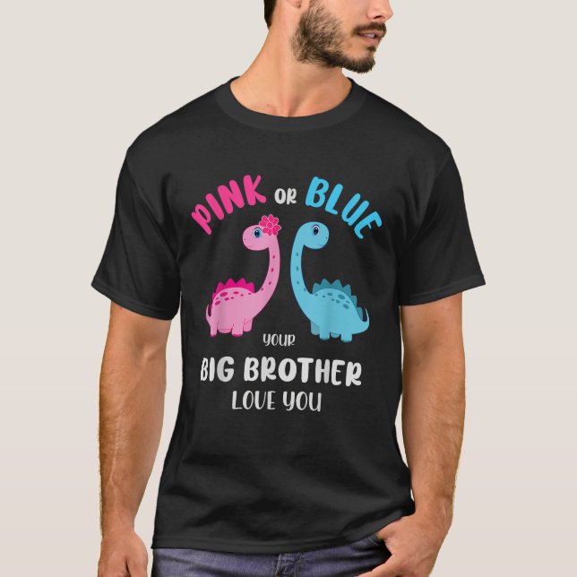 Rosa eller Blue Brother Kärlek You Gender Visa Bab T Shirt (Framsida)