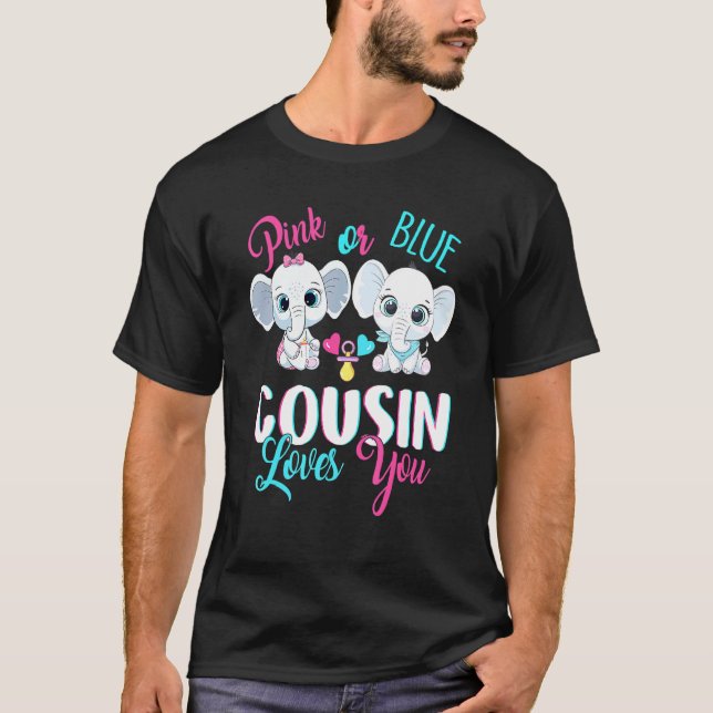 Rosa eller Blue Cousin Kärlek du Elephants Baby Ge T Shirt (Framsida)