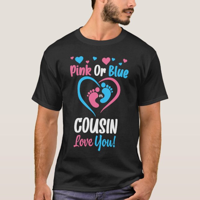 Rosa eller Blue Cousin Kärlek You Boy eller Girl B T Shirt (Framsida)