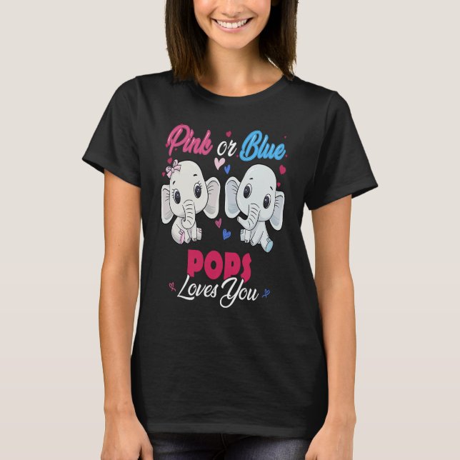 Rosa eller Blue Elephants Pops Kärlek You Baby Sho T Shirt (Framsida)