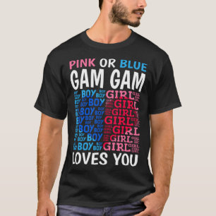 Rosa eller Blue Gam Gam Kärlek You Gender Visa Bab T Shirt