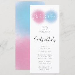 Rosa- eller Blue Gender Reveal Bomb Balloon Pop Inbjudningar