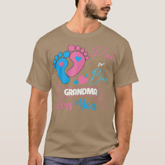 Rosa eller Blue Gender Reveal Gravid Grandma Kärle T Shirt