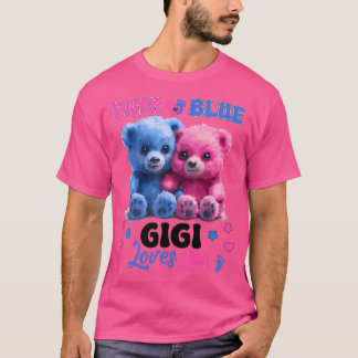 Rosa eller Blue Gigi Kärlek du Cute Bear Baby Gend T Shirt