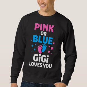 Rosa eller Blue Gigi Kärlek du Cute Gender Reveal Lång Ärmad Tröja