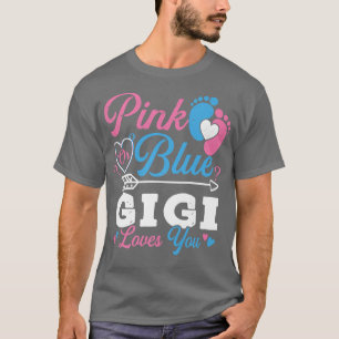 Rosa eller Blue Gigi Kärlek du Cute Gender Reveal T Shirt
